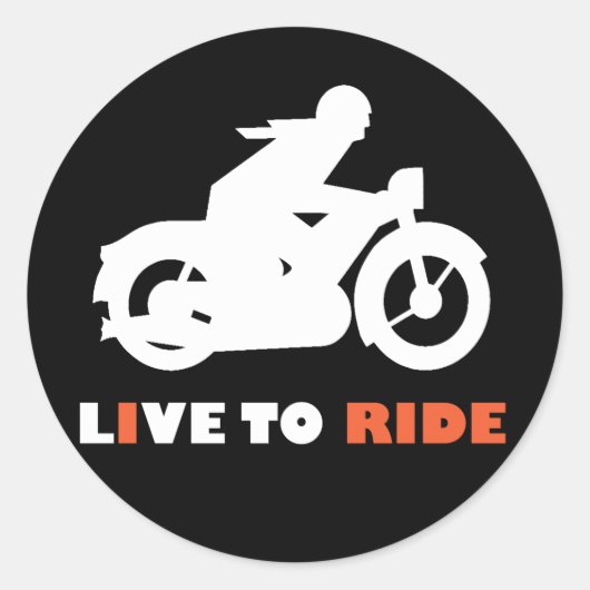 Sticker Motorbike Live To Ride Biker (Devant)