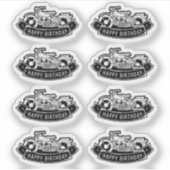 Sticker Motorcycle Biker joyeuse fête d'anniversaire scrap (Devant)