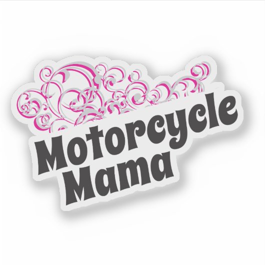 Sticker Motorcycle Mama femmes motards avec graphisme tour (Devant)