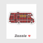 Sticker Motorhome RV Camper Travel Van Cute Rustic Plaid (Feuille)