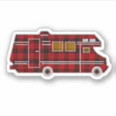 Sticker Motorhome RV Camper Travel Van Cute Rustic Plaid (Devant)