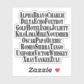 STICKER MOTS ALPHABET PHONÉTIQUE / CODE (Feuille)