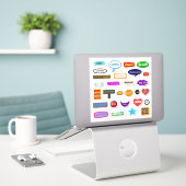 Sticker Mots colorés utiles et positifs (Ordinateur portable sur le bureau)