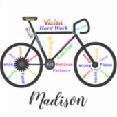 Sticker Mots Motivationnels, Vélo, Cyclisme, Bike art (Devant)