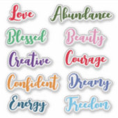 Sticker Mots positifs (Devant)