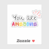 Sticker Mots positifs dynamiques multicolores (Feuille)