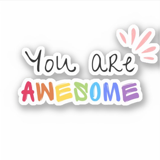 Sticker Mots positifs dynamiques multicolores (Devant)