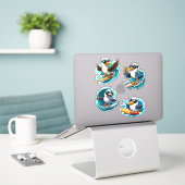 Sticker Mouettes (Ordinateur portable sur le bureau)