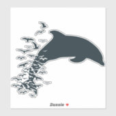 Sticker Mouettes de dauphin Fusionné Art Vie océanique (Feuille)