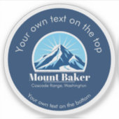 Sticker Mount Baker Cascade Washington ski resort  (Devant)