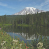 Sticker Mount Rainier Lake Reflection with Wildflowers (Devant)
