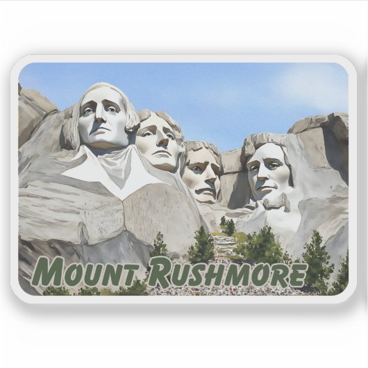 Sticker Mount Rushmore Watercolor (Devant)
