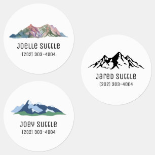 Sticker Mountain Circle Nom Étiquettes