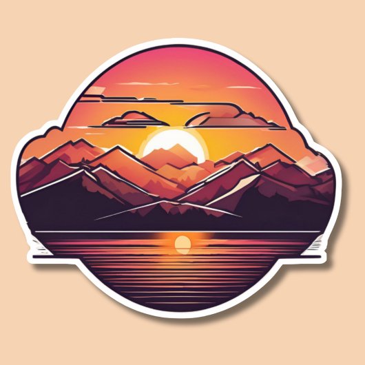 Sticker Mountain Sunset étanche