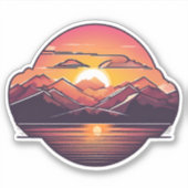 Sticker Mountain Sunset étanche (Devant)