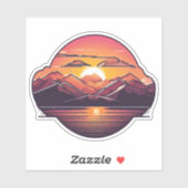 Sticker Mountain Sunset étanche (Feuille)