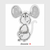 Sticker Mouse and Cookie Black and White (Feuille)