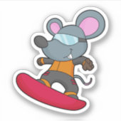 Sticker Mouse as Snowboarder (Devant)