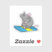 Sticker Mouse as Snowboarder (Feuille)