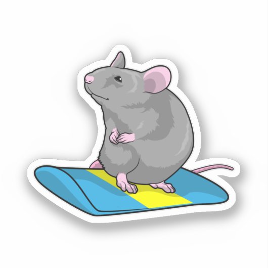 Sticker Mouse as Snowboarder (Recto)