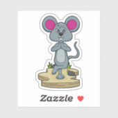 Sticker Mouse at yoga (Feuille)