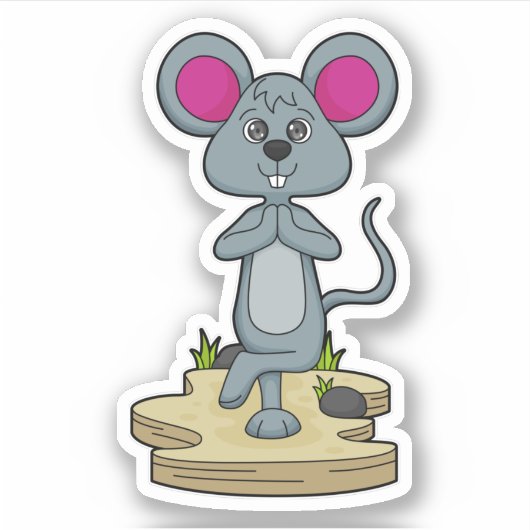 Sticker Mouse at yoga (Devant)