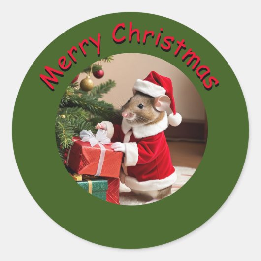 Sticker - Mouse Santa (Voorkant)