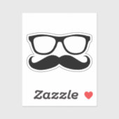 Sticker Moustache Nerd Coupe de contours (Feuille)