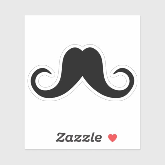 Sticker Moustache noire cool (Feuille)