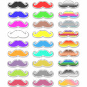 Sticker Moustaches arc-en-ciel colorées (Devant)