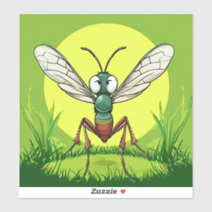 Sticker Moustique de dessin animé Idée cadeau drôle