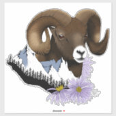 Sticker Mouton à cornes (Feuille)