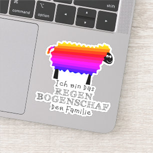 Sticker Mouton arc-en-ciel coloré