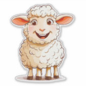Sticker Mouton de dessin animé (Devant)