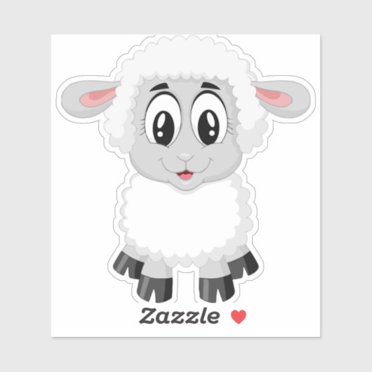 Sticker mouton mignon animal de ferme bébé (Feuille)