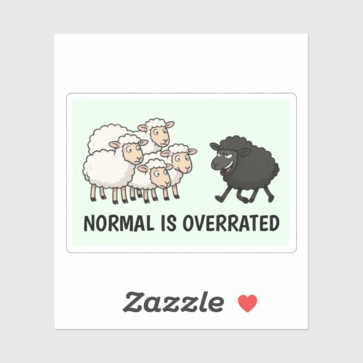 Sticker Mouton noir et blanc (Feuille)