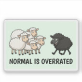 Sticker Mouton noir et blanc (Devant)