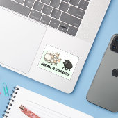 Sticker Mouton noir et blanc (Ordinateur portable avec iPhone)