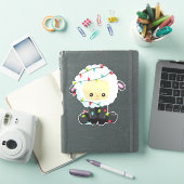 Sticker Moutons de Noël, Lumières de Noël, Mignons Moutons (Couverture iPad)