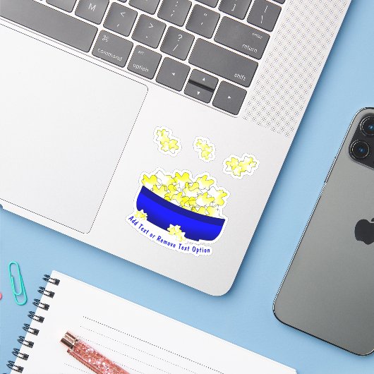 Sticker Movie Time Popcorn (Ordinateur portable avec iPhone)