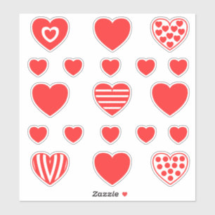 Sticker Moyen petit rouge Coeurs motif 2