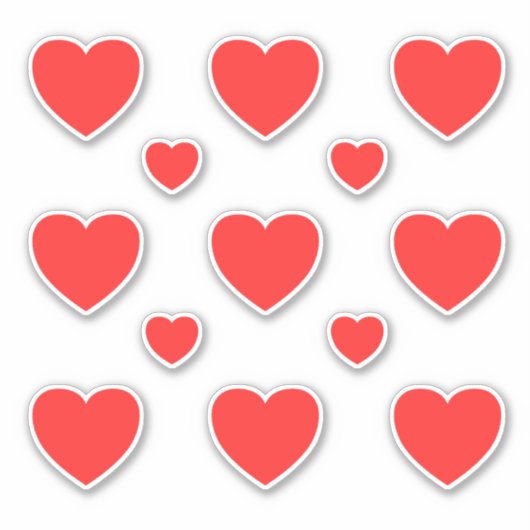 Sticker Moyenne Petits Coeurs rouges motif 3 (Devant)