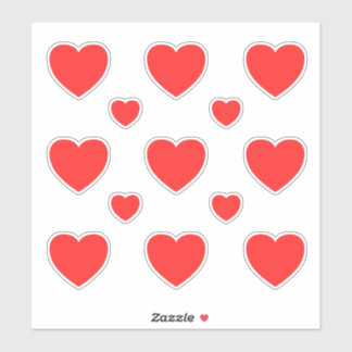 Sticker Moyenne Petits Coeurs rouges motif 3