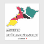 Sticker Mozambique Drapeau charmant patriotique (Feuille)