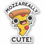Sticker Mozza vraiment mignon Pizza Pun drôle (Devant)