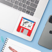 Sticker MP3 Music Retro Floppy Disk (Ordinateur portable avec iPhone)