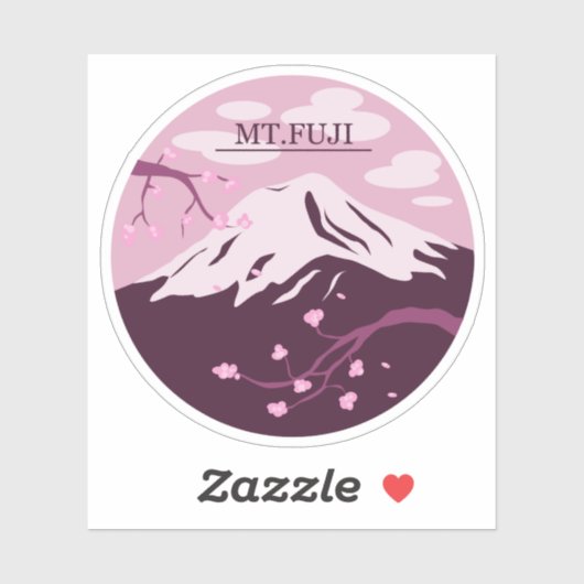 Sticker Mt. Fuji (rose) (Feuille)