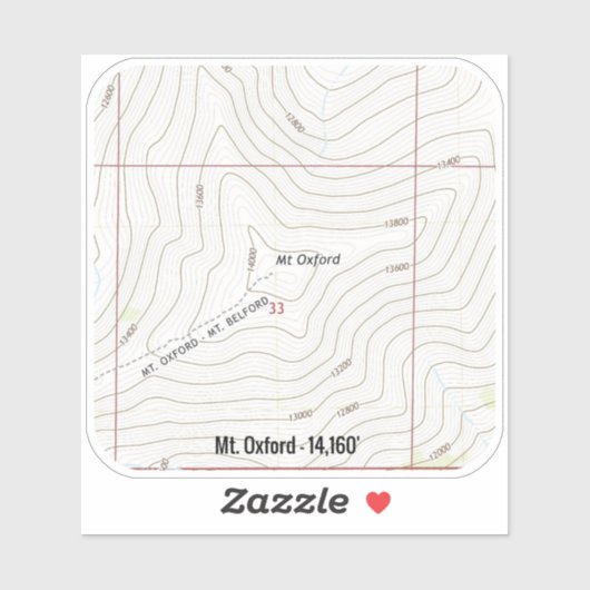 Sticker Mt Oxford Colorado (Feuille)