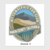 Sticker Mt Tamalpais Fan Club Marin Comté CA (Feuille)