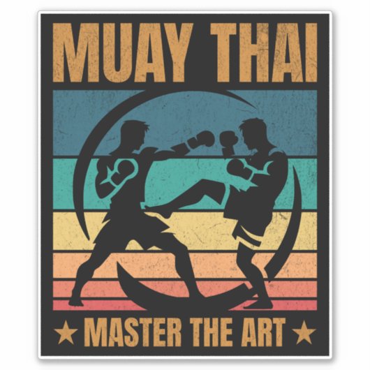 Sticker Muay Thai Master The Art Boxer Boxer Praticien (Devant)